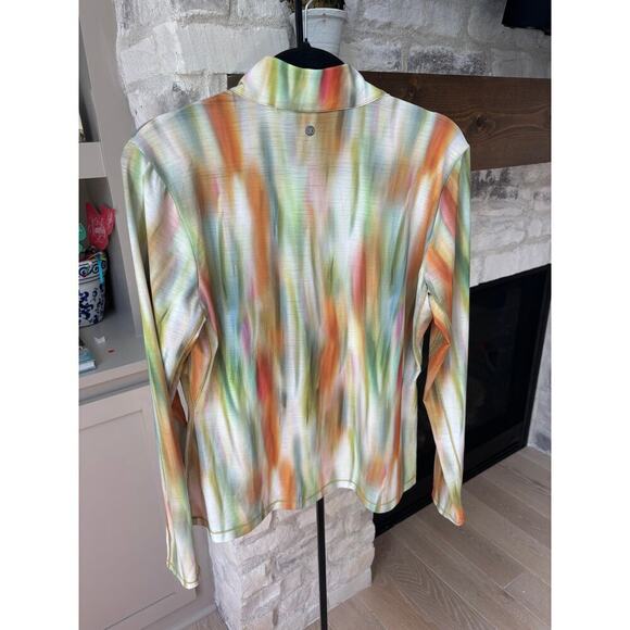 CALIA Women's Filtered Flora Multi Tissue Texture 1/4 Zip Golf Pullover Size L - Picture 6 of 7